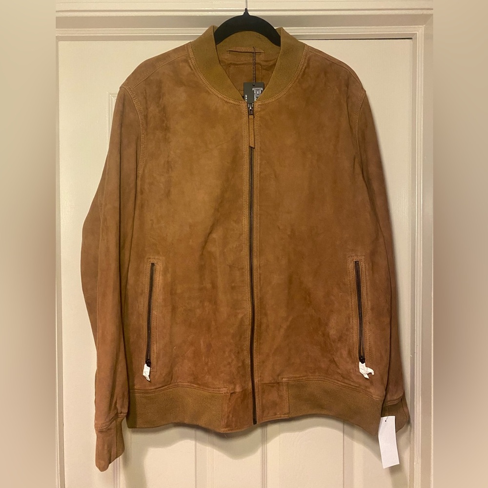NWT Blank NYC Men’s Quick Action 100% Goatskin Leather Bomber Jacket - Picture 6 of 10